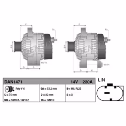 Alternateur DENSO DAN1471