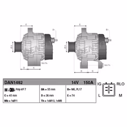 Alternateur DENSO DAN1482