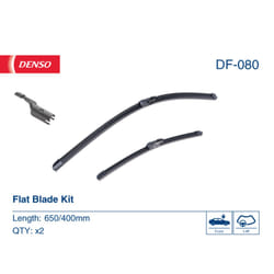 Balai d'essuie-glace DENSO DF-080, Flat Blades, 650+400mm, Avant, 2 pièce