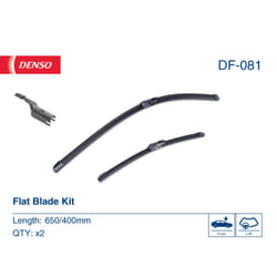 Balai d'essuie-glace DENSO DF-081, Flat Blades, 650+400mm, Avant, 2 pièce