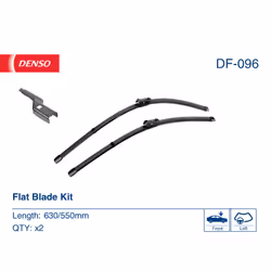 Balai d'essuie-glace DENSO DF-096, Flat Blades, 630+550mm, Avant, 2 pièce