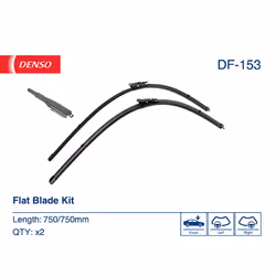 Balai d'essuie-glace DENSO DF-153, Flat Blades, 750mm, Avant, 2 pièce
