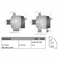 Alternateur DENSO DAN2005