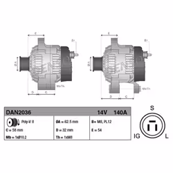 Alternateur DENSO DAN2036
