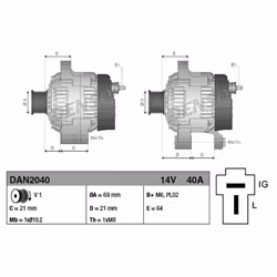Alternateur DENSO DAN2040