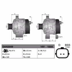 Alternateur DENSO DAN3009