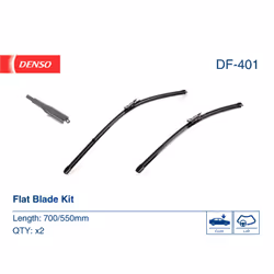 Balai d'essuie-glace DENSO DF-401, Flat Blades, 700+550mm, Avant, 2 pièce