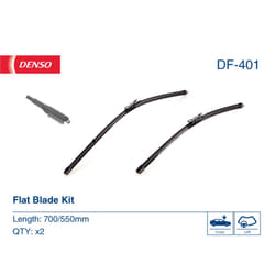 Balai d'essuie-glace DENSO DF-401, Flat Blades, 700+550mm, Avant, 2 pièce