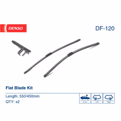 Balai d'essuie-glace DENSO DF-120, Flat Blades, 550+450mm, Avant, 2 pièce