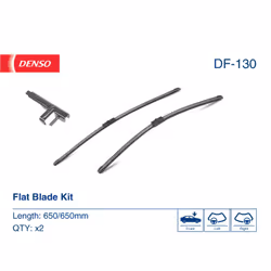 Balai d'essuie-glace DENSO DF-130, Flat Blades, 650mm, Avant, 2 pièce