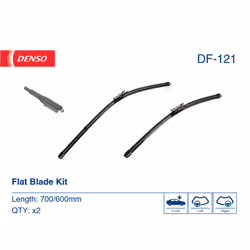 Balai d'essuie-glace DENSO DF-121, Flat Blades, 700+600mm, Avant, 2 pièce
