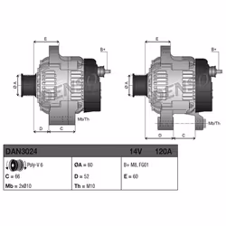 Alternateur DENSO DAN3024