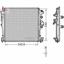 Radiateur, refroidissement moteur DENSO DRM01004