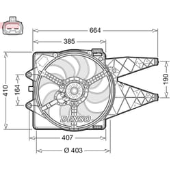 Ventilateur, refroidissement moteur DENSO DER09309