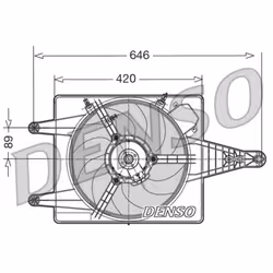 Ventilateur, refroidissement moteur DENSO DER01010