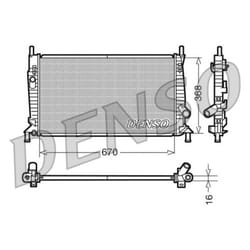 Radiateur, refroidissement moteur DENSO DRM10075