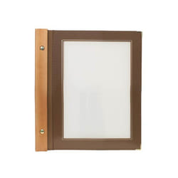 Securit - Lot 10 protège-menus marron wood + 2 inserts format A5 pour hôtel restaurant Marron