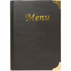 Protège menu A4 - Basique - Noir - Design simple - Compatible avec tous les styles - Pratique