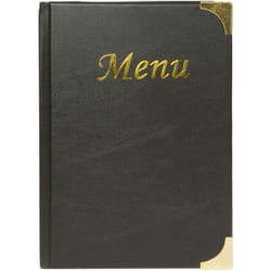 Protège menu A4 - Basique - Noir - Design simple - Compatible avec tous les styles - Pratique