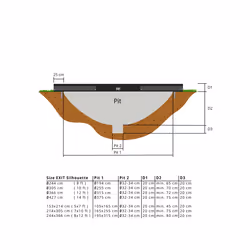 EXIT Trampoline Silhouette inground ø305cm avec filet de sécurité - noir