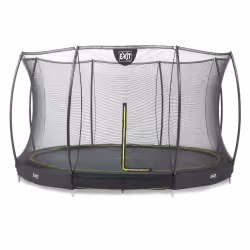 EXIT Trampoline Silhouette inground ø427cm avec filet de sécurité - noir, Trampoline encastré, Rond, 120 kg, Filet de sécurit ...
