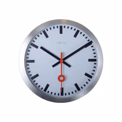 NeXtime 3998ST, Mur, Quartz clock, Cercle, Aluminium, Noir, Rouge, Blanc, Aluminium, Adultes