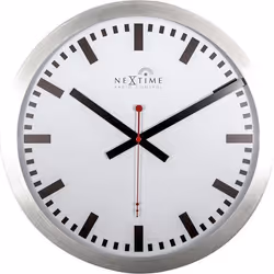 NeXtime Station Radio Controlled (DCF), Mur, Horloge atomique, Rond, Aluminium, Blanc, Aluminium, Adultes