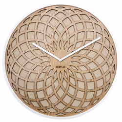 NeXtime 3149BE, Mur, Quartz clock, Cercle, Beige, Blanc, Bois, Adultes
