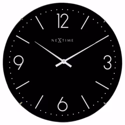NeXtime 3157ZW, Mur, Quartz clock, Cercle, Noir, Blanc, Verre, Adultes