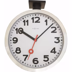 NeXtime 3217, Mur, Quartz clock, Cercle, Aluminium, Noir, Blanc, Plastique, Adultes