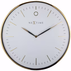 NeXtime 3235WI, Mur, Quartz clock, Cercle, Or, Blanc, Verre, Adultes