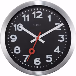 NeXtime 3999ARZW, Mur, Quartz clock, Cercle, Aluminium, Noir, Rouge, Blanc, Aluminium, Adultes