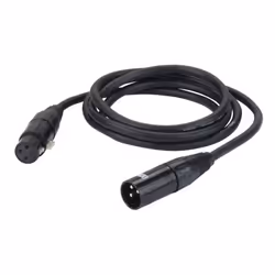 DAP FL09150, XLR (3-pin), Mâle, XLR (3-pin), Femelle, 1,5 m, Noir