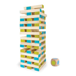 BS Toys Buitenspeel "Large Tower" Game with 60 Blocks and Dice (Multi-Colour)