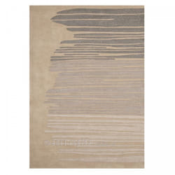 Tapis entrée 70x140 fait main en acrylique beige rectangle SABI