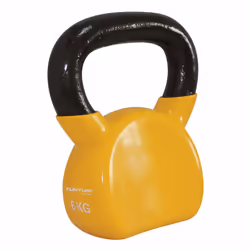 Tunturi 14TUSCL346, Kettlebell classique, Fonte, Noir, Jaune, 6 kg
