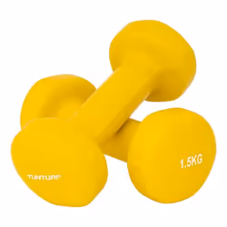 Tunturi 14TUSFU150, Haltère ajustable, Jaune, Vinyl, Chrome, 1,5 kg, 16,5 cm
