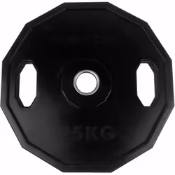 Tunturi 14TUSCL298, Olympic, Disque de lancer de poids revêtu de caoutchouc, 25 kg, Noir, Hexagonal, 25 g