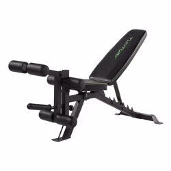 Tunturi UB60, Banc de musculation ajustable, 150 kg, Ischios, Quadriceps, Plat et declinable, Noir, 600 mm