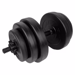 Tunturi 14TUSCL358, Haltère ajustable, Noir, Vinyl, 28 kg, 24 cm, 3,75 kg