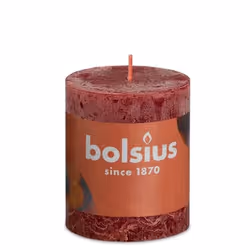 Bolsius Rustiko Shine, Cylindre, Rouge, 32 h, 1 pièce(s)
