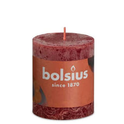 Bolsius Rustiko Shine bougie en cire Cylindre Rouge 1 pièce(s)