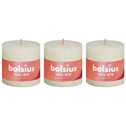 Bolsius Bougies Pilier Rustiques Shine 3 pcs - Perle Douce