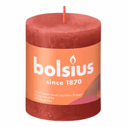 Bolsius Rustiko Shine, Cylindre, Rouge, 32 h, 1 pièce(s)