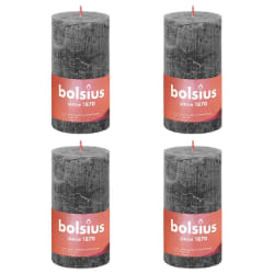 Bolsius Bougies pilier Shine 4 pcs Gris orageux