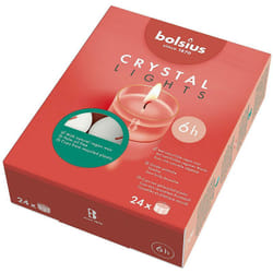 Bolsius - Teelicht Crystal Lights in Box 6 Stunden weiß 24Stück