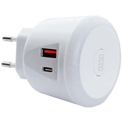 EcoSavers USB Timer Charger Chargeur USB 20 W 1x USB-A, 1x USB-C® blanc intérieure V107203