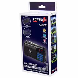 Radio compacte et design avec batterie Li-ion 3.7V/ 2200 mAh qui se recharge avec le panneau solaire 1W et avec un cordon d'a ...