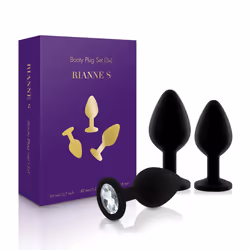 Rianne S BOOTY PLUG SET, Ensemble de plugs anaux, Noir, Silicone, 3 pièce(s)