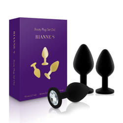 Rianne S BOOTY PLUG SET Ensemble de plugs anaux Noir Silicone 3 pièce(s)